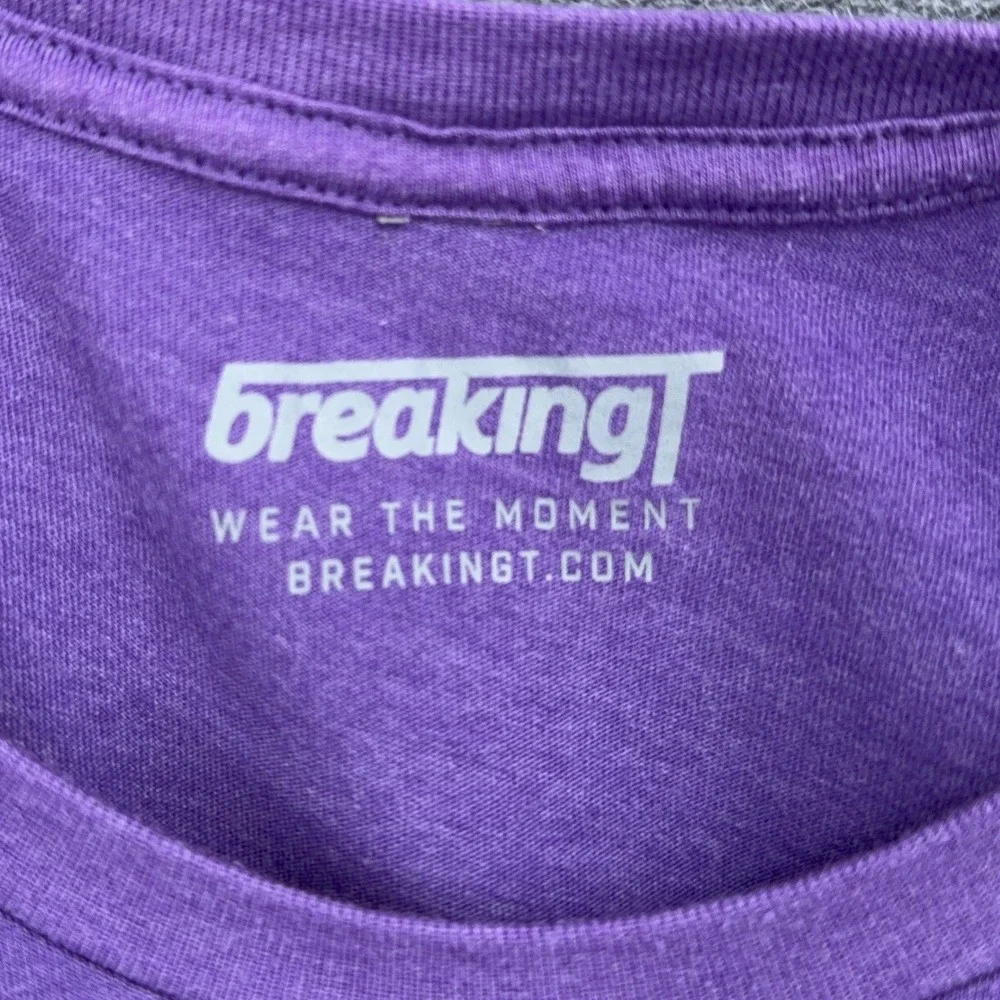 BreakingT Fear the Frog TCU Women Medium Cotton Blend Purple Graphic T-Shirt - Picture 3 of 6